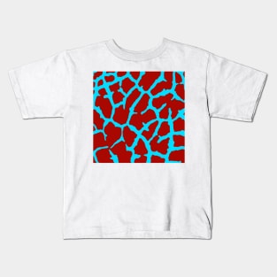 Giraffe Print Red Cyan Kids T-Shirt